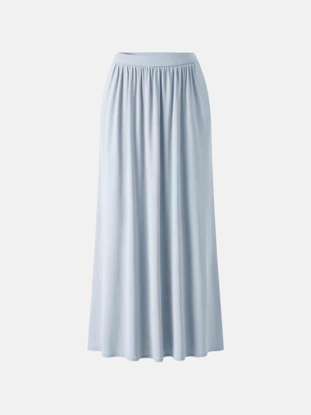 NWT OGL Tencel-Linen Soft Linen Knit Gathered A-Line Maxi Skirt in dew sky